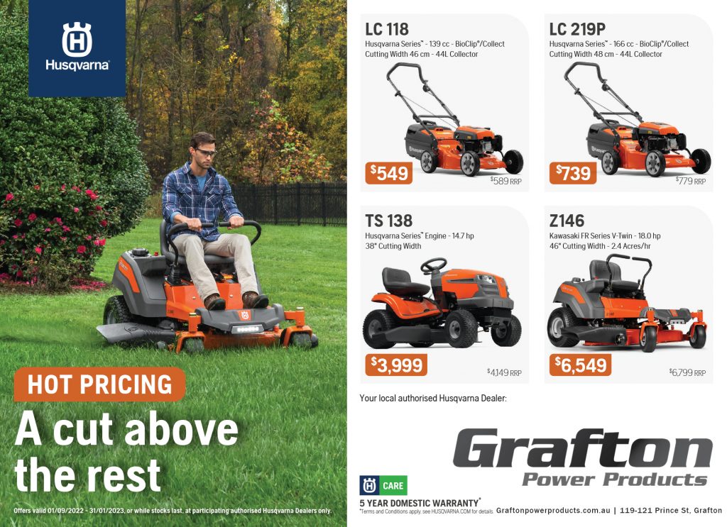 Huge range of Husqvarna in stock Grafton Power Products