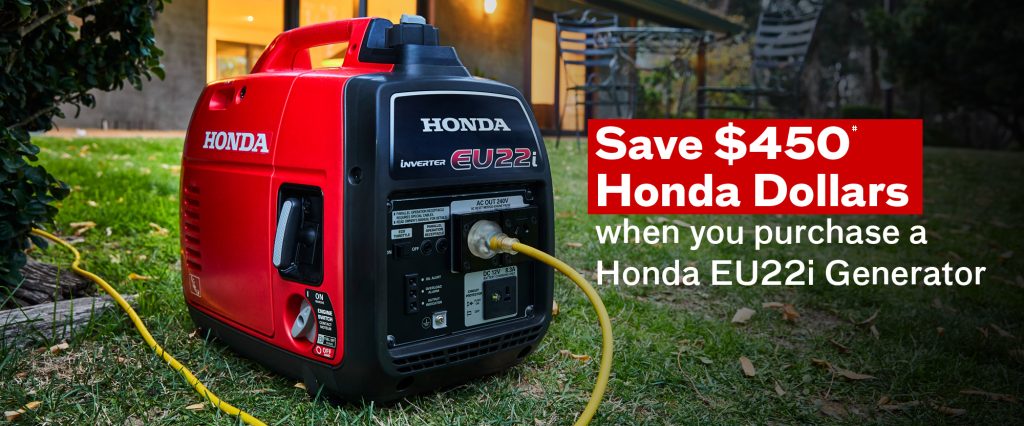 Save $450 Honda Dollars on the Honda EU22i Generator